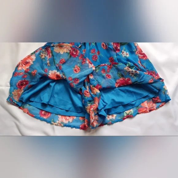 Miami Franchesca's Blue Floral Romper size Small - Picture 2 of 8